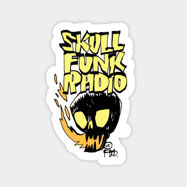 SKULL FUNK RADIO Sticker by Jim Mahfood